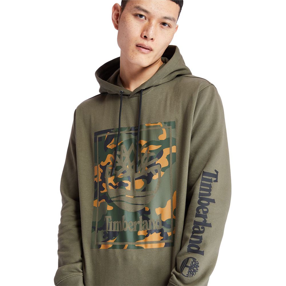 Hanorac Timberland Barbati Masline Verzi - Camo Tree-Logo Hoodie - Romania - CZRLIJ429